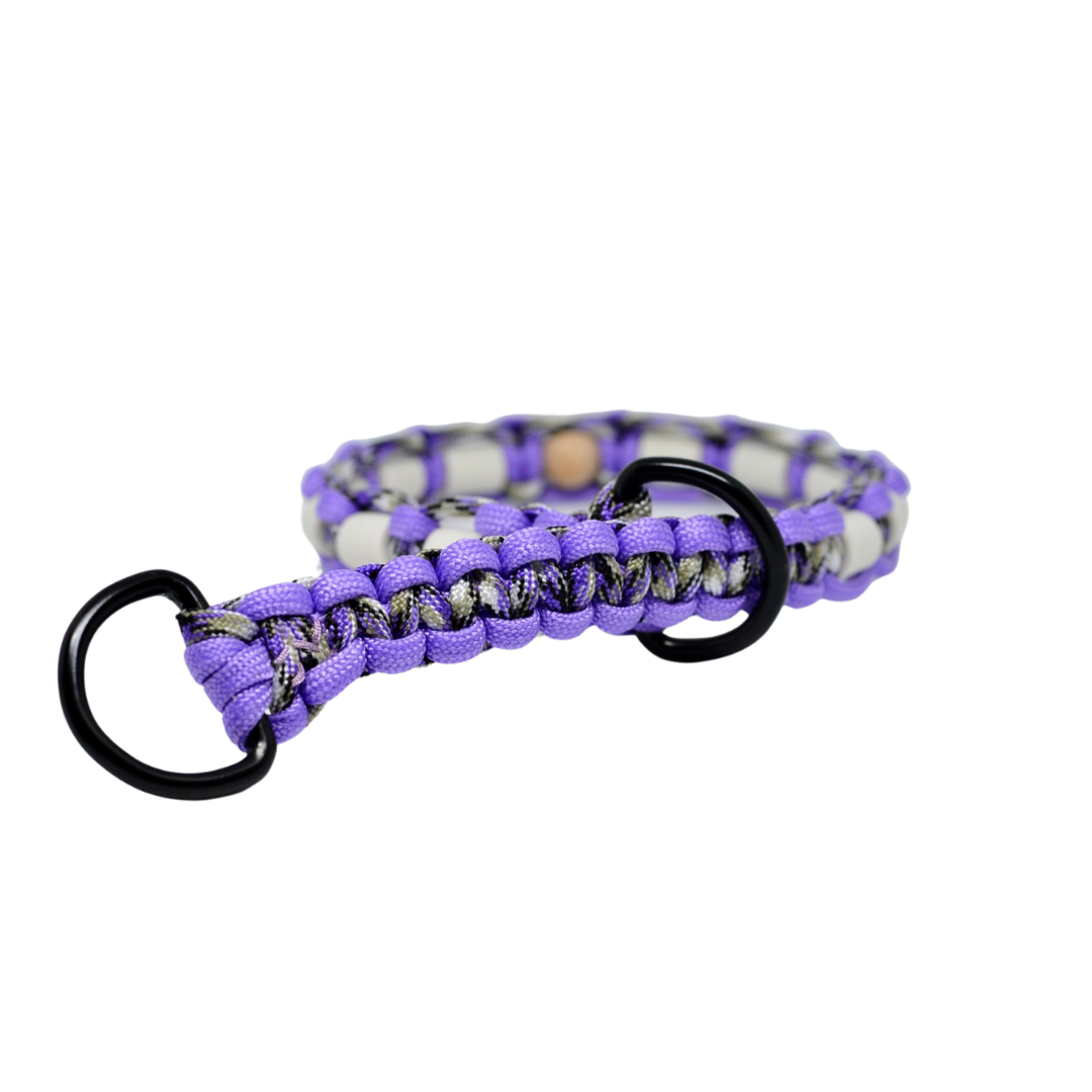 Djurhalsband med D-ring – Violet Pattern