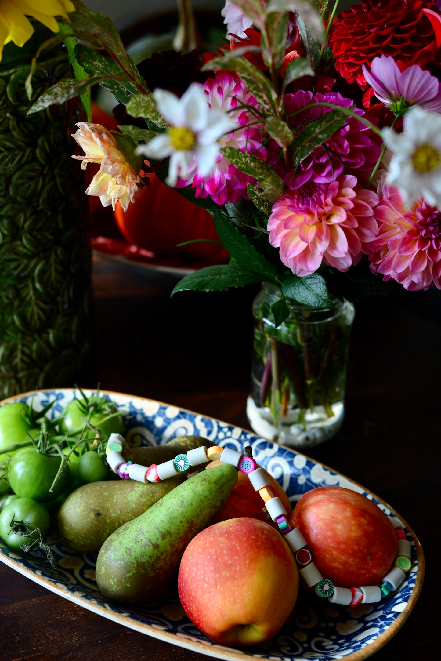 Frukt & grönsakssträng med träpärlor