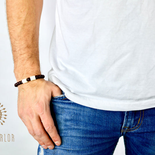 Armband mörkbrun trä 8mm