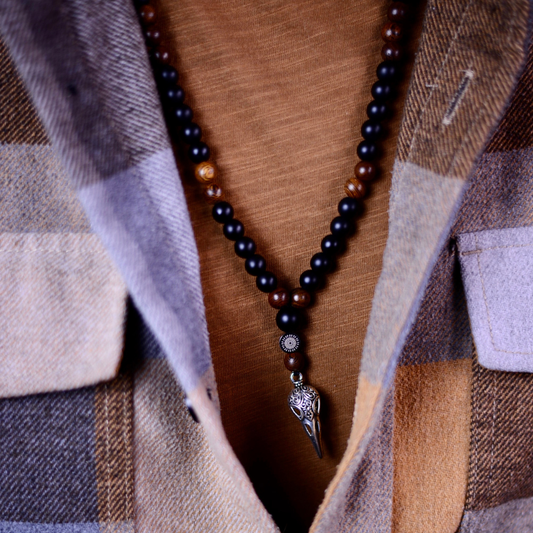 Halsband Korp med naturpärlor