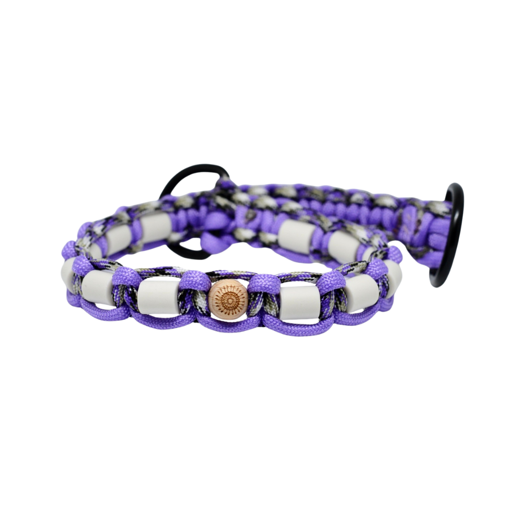 Djurhalsband med D-ring – Violet Pattern