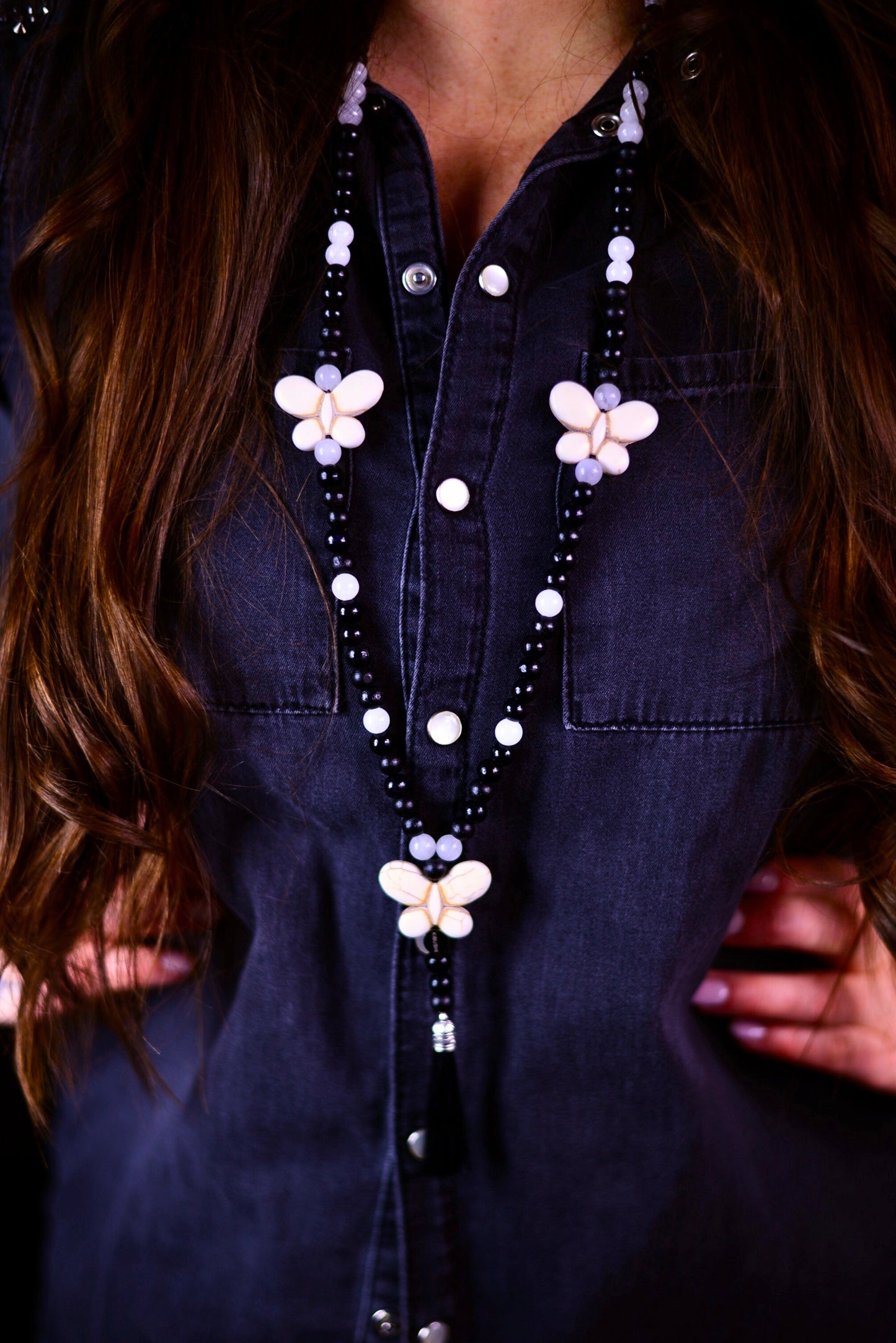 Halsband med Naturpärlor & Bergkristall