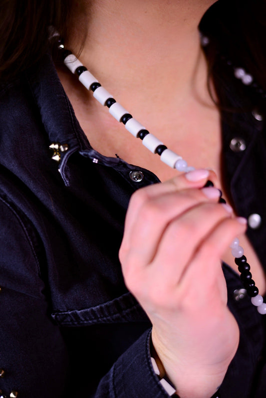 Halsband med Naturpärlor & Bergkristall