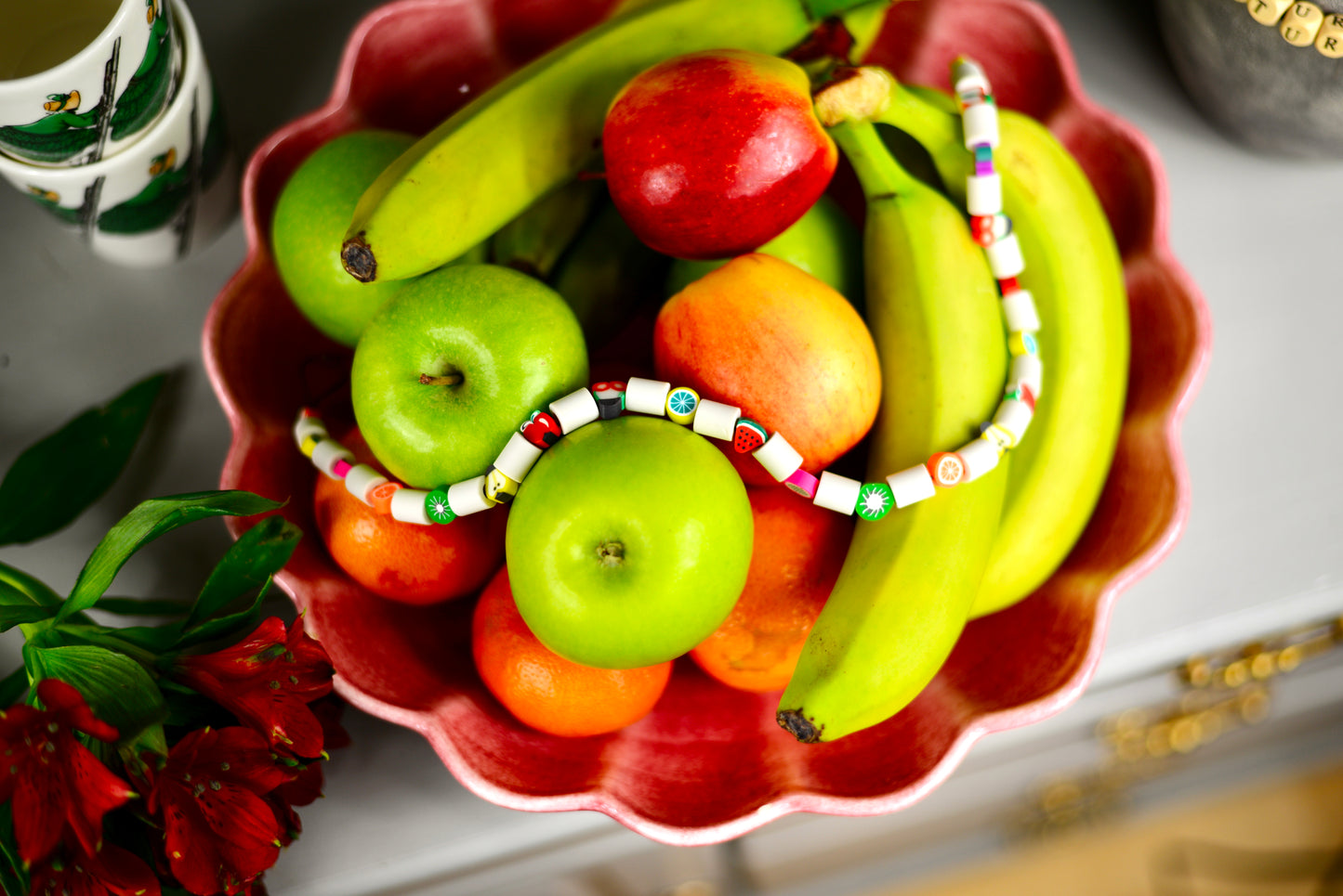 Frukt & grönsakssträng med fruktpärlor