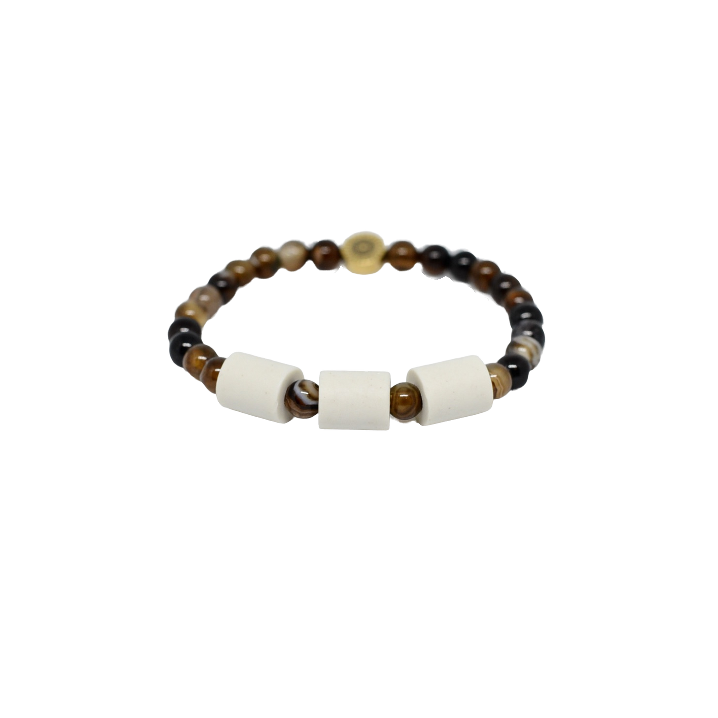 Armband Kaffe Onyx med Naturpärlor 6mm