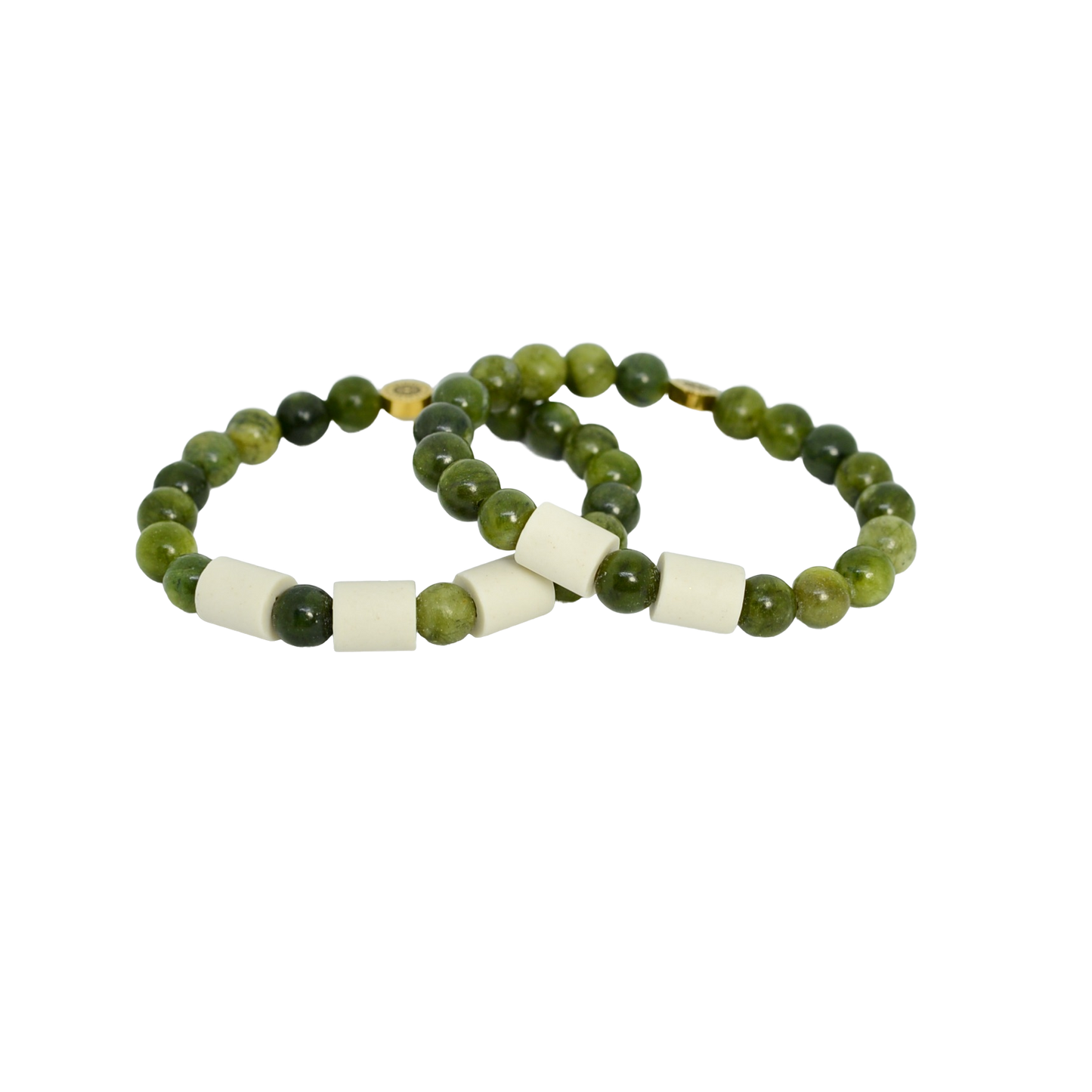 Armband Grön Jade med Naturpärlor 8mm