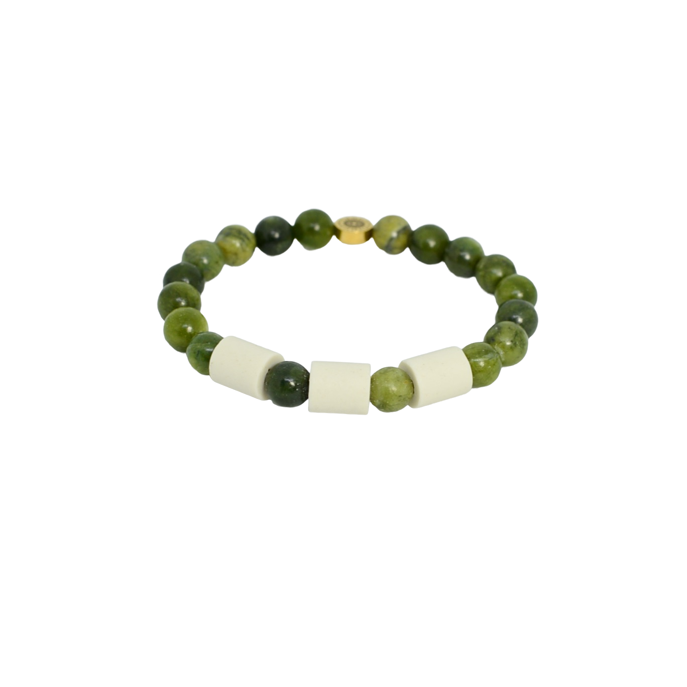 Armband Grön Jade med Naturpärlor 8mm