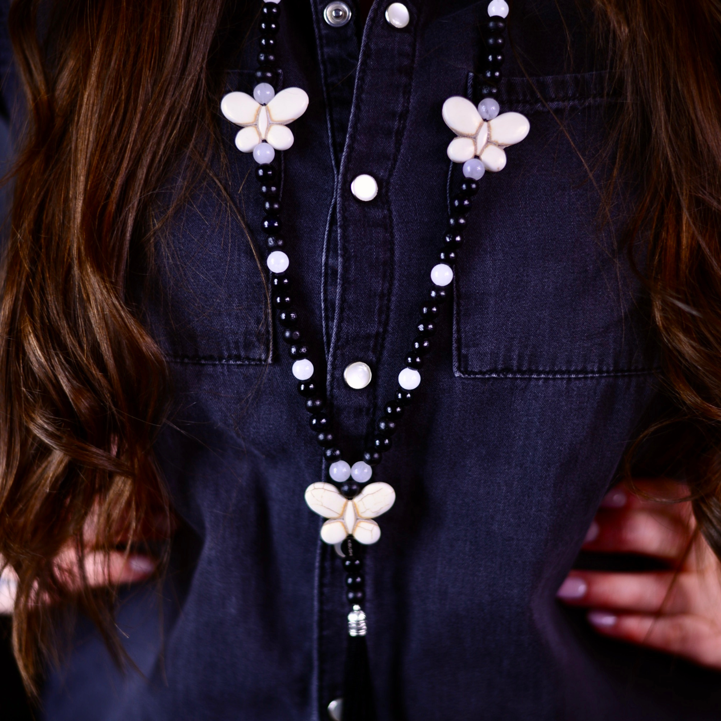 Halsband med Naturpärlor & Bergkristall